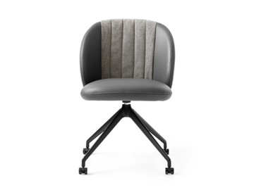 LXR23 - Trestle-based swivel leather chair with castors by LEOLUX LX - view 3